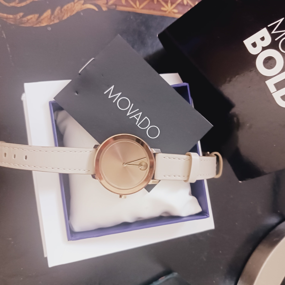 Movado Gold Cream Elegant Watch